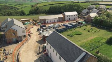 St Ann's Chapel development from above - homes build with energy efficiency in mind.